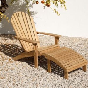 Adirondack Footrest Solid Teak by Barlow Tyrie