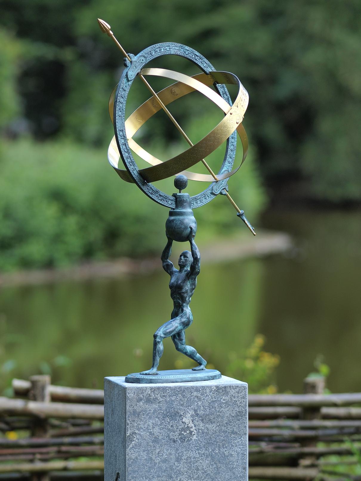 Atlas Armillary Sphere Sundial Globe Bronze Sculpture 4 | Avant Garden Bronzes