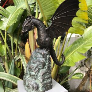 Bronze Dragon On Rock Fountain Sculpture Water Feature FO 14 5 | Avant Garden Bronzes