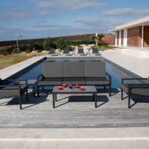Equinox 49 Graphite Powder Coated SS Deep Seating Lounger Table by Barlow Tyrie