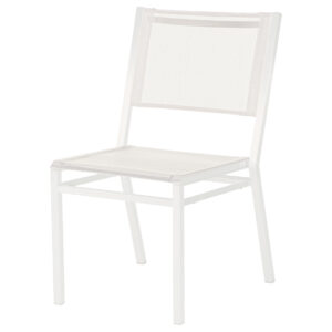 Equinox Arctic White Dining Chair Seagull Sling Powder Coated 1 | Avant Garden