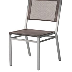 Equinox Side Chair Platinum Sling & Graphite Frame by Barlow Tyrie