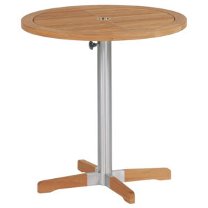 Equinox Teak 70 Bistro Table Brushed Stainless Steel Frame by Barlow Tyrie (1) | Avant Garden