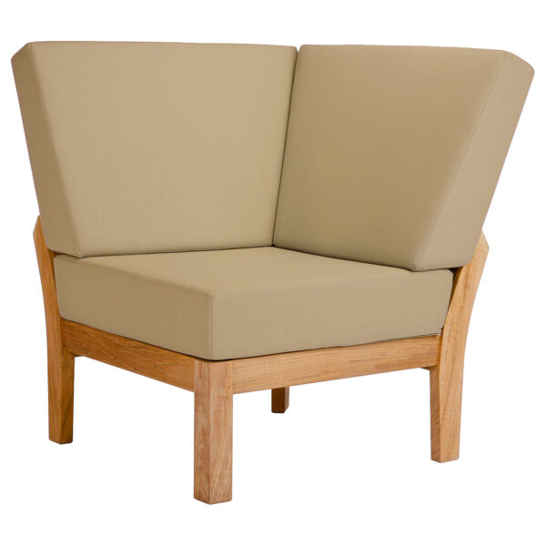 Haven Modular Corner Deep Seating Lounge Chair Solid Teak Waterproof Cushions by Barlow Tyrie 1 | Avant Garden