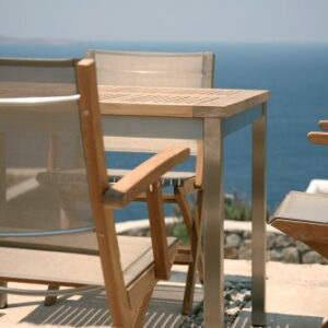 Horizon Dining Carver Charcoal Sling Teak Frame by Barlow Tyrie