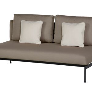 Layout Double Bench Deep Seating Lounge Carbon Beige Sunbrella by Barlow Tyrie (1) | Avant Garden