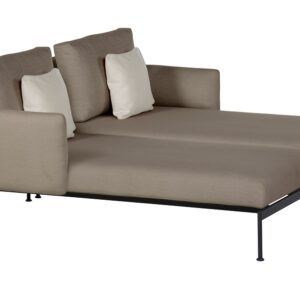 Layout Double Chaise Low Arms Deep Seating Lounge Carbon Beige by Barlow Tyrie (1) | Avant Garden