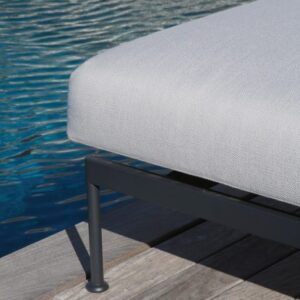 Layout Double Lounger Deep Seating Carbon Beige Sunbrella by Barlow Tyrie