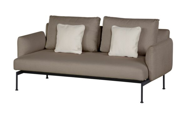 Layout Double Seat Low Arms Deep Seating Carbon Beige Sunbrella by Barlow Tyrie (1) | Avant Garden