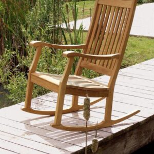 Newport Rocking Chair Solid Teak by Barlow Tyrie