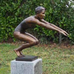 Lady Go Diver Brown Bronze Sculpture 1 | Avant Garden Bronzes
