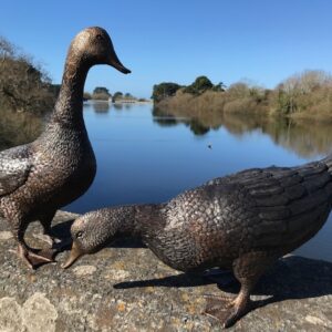 Goose Walking Bronze Bird Sculpture BI 64 1 Avant Garden Bronzes