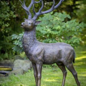 Bronze Royal Stag Wild Deer Standing Lifesize 6' WI 4 1 | Avant Garden Bronzes