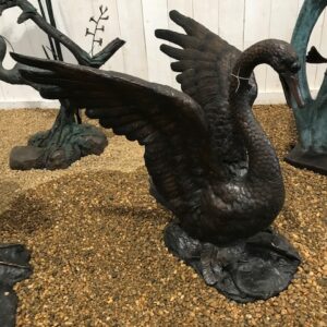 Exotic Bronze Swan Fountain Wingspread Sculpture Water Feature FO 3 4 | Avant Garden Bronzes