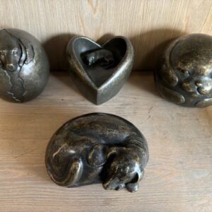 Dog Memorial Cremation Urns Large & Small Bronze Sculptures 2