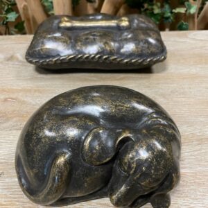 Dog Pillow Cremation Urn Memorial Keepsake Bronze Sculpture MESU 40 7