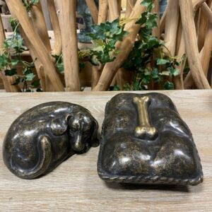 Dog Pillow Cremation Urn Memorial Keepsake Bronze Sculpture MESU 40 9