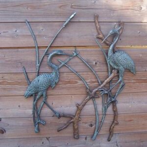 Herons Wall Art Verdigris Bronze Bird Sculpture BI 22 1 | Avant Garden Bronzes