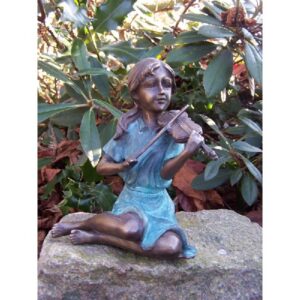 Girl Playing Violin Bronze Sculpture 1 | Avant Garden Bronzes