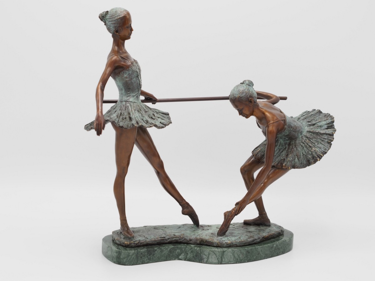 Ballet Barre Two Ballerinas Bronze Sculpture 1 | Avant Garden Bronzes