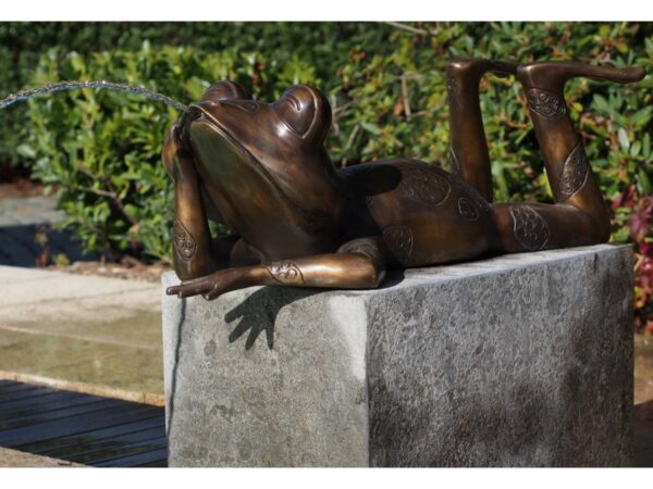 Big Eyed Frog Fountain Bronze Sculpture Water Feature 1 | Avant Garden Bronzes
