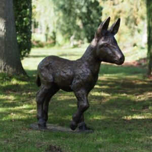 Baby Donkey Mocha Bronze Sculpture 1 | Avant Garden Bronzes