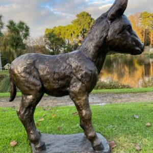 Bronze Baby Donkey Caramel Garden Sculpture M002 4 | Avant Garden Bronzes