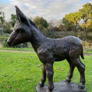 Bronze Baby Donkey Caramel Garden Sculpture M002 5 | Avant Garden Bronzes