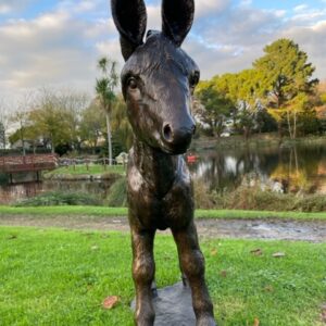 Bronze Baby Donkey Caramel Garden Sculpture M002 9 | Avant Garden Bronzes
