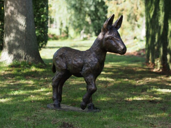 Bronze Baby Donkey Mocha Garden Sculpture M001 1 | Avant Garden Bronzes
