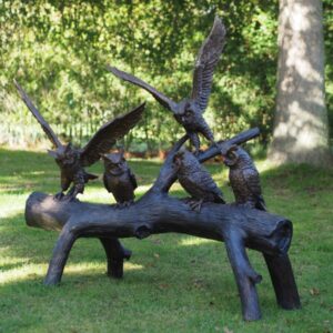 Bronze Birds Parliment of Owls on Tree Sculpture BI 96 1 | Avant Garden Bronzes