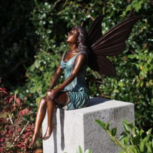 Magical Sitting Garden Fairy Bronze Sculpture 1 | Avant Garden Bronzes