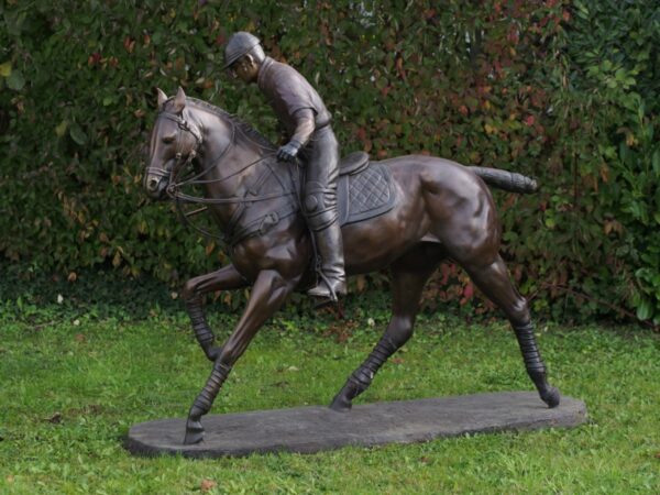 Polo Pony and Jockey Bronze Sculpture Lifesize 1 | Avant Garden Bronzes