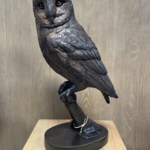 Barn Owl Bronze Sculpture Perched 3 | Avant Garden Bronzes
