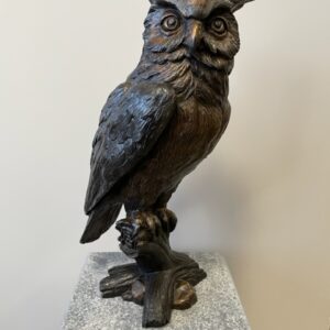 Fine Cast Long Eared Owl Bronze Sculpture 2 | Avant Garden Bronzes