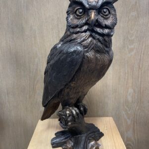 Bronze Bird Long Eared Owl Sculpture Perched BI 005 3 | Avant Garden Bronzes