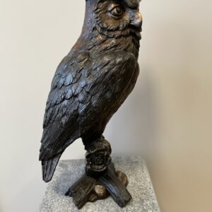 Bronze Bird Long Eared Owl Sculpture Perched BI 005 4 | Avant Garden Bronzes