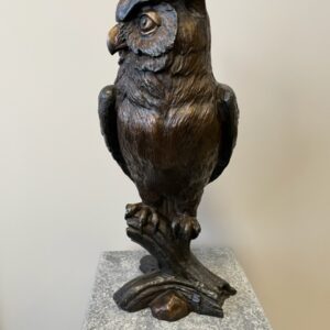 Bronze Bird Long Eared Owl Sculpture Perched BI 005 5 | Avant Garden Bronzes