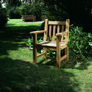 London Twosome Armchair Suite Solid Teak by Barlow Tyrie 2