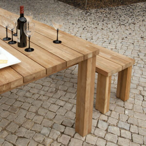 Titan 240cm Dining Suite Rustic Teak Table & Benches 5 | Avant Garden Bronzes