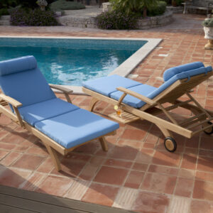 Capri Ultra Sun Lounger Solid Teak Set of 2 with cushions 4 | Avant Garden Bronzes