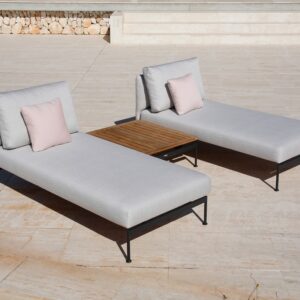 Layout Single Lounger Suite Deep Seating Carbon Beige Sunbrella 1 | Avant Garden Bronzes