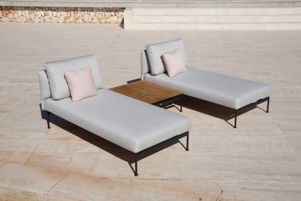 Layout Single Lounger Suite Deep Seating Carbon Beige Sunbrella 1 | Avant Garden Bronzes