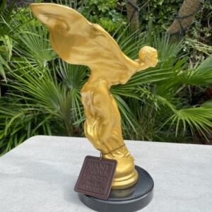 Iconic Art Nouveau Gold Patina Luxury Bronze Sculpture Spirit of Ecstasy MO 62 3 | Avant Garden Bronzes