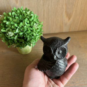 Mini Cremation Urn Owl Ashes Keeper Bronze Sculpture MESU 78