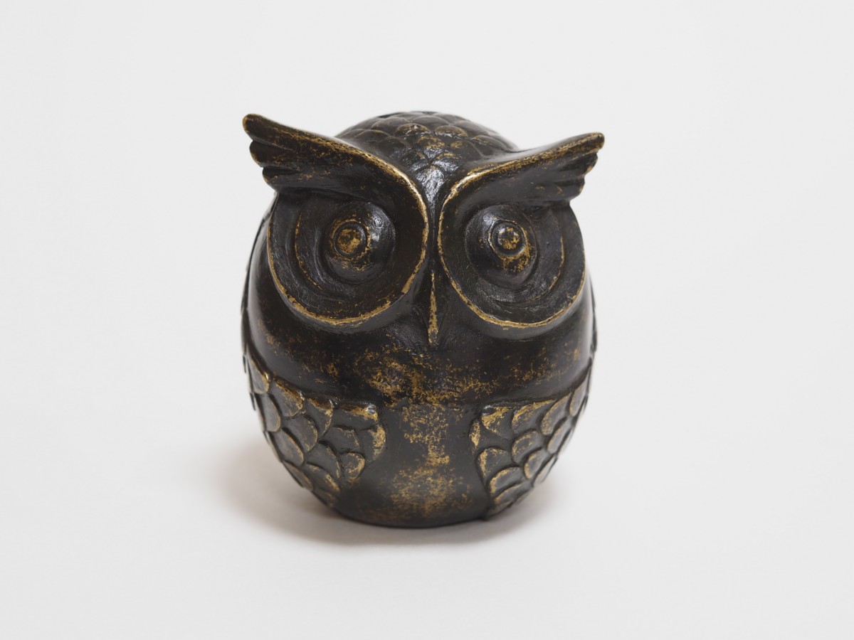 Owl Mini Cremation Urn Ashes Keeper Bronze Sculpture MESU 77 1 | Avant Garden Bronzes