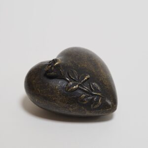 Peace Rose Heart Mini Cremation Urn Ashes Keepsake Bronze Sculpture MESU 69 1 | Avant Garden Bronzes