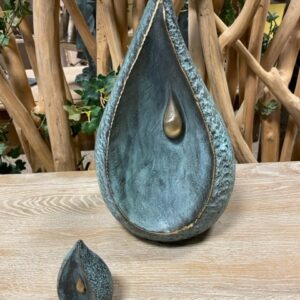 Teardrop Cremation Urn Lge & Sml Memorial Keepsake Bronze Sculpture 2 | Avant Garden Bronzes