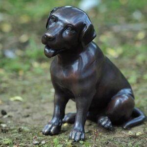 Labrador Puppy Sitting Dog Bronze Animal Sculpture DO 2 1 | Avant Garden Bronzes