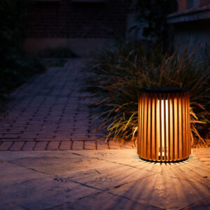 Maya Small Solar Teak Lamp Outdoor Garden Lighting by Vincent Sheppard 4 | Avant Garden Bronzes